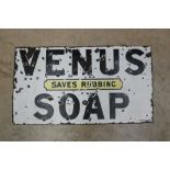 Enameled advertising sign for VENUS SOAP