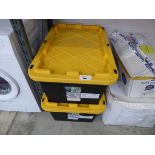 +VAT Two 27 gallon storage boxes with lids