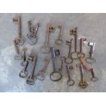 Small tray of antique furniture keys