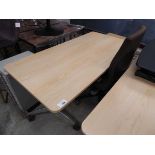 +VAT 3 piece office suite comprising light wood folding desk with lightwood 3 drawer pedestal and
