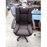 +VAT Brown leatherette office armchair