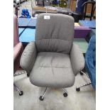 +VAT Green fabric office armchair on chrome 5 star base