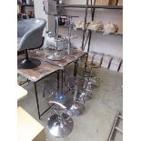 Set of 6 chrome and Perspex height adjustable bar stools