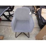 +VAT Grey fabric black metal framed chair
