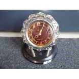 1980s glass-cased mantle clock marked CCCP
