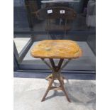 Metal industrial engineers stool with wooden seat