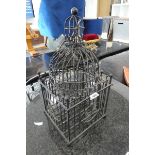 Decorative black metal bird cage