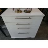 Modern white chest of 4 drawers