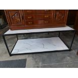 +VAT Black 2 tier marble effect coffee table