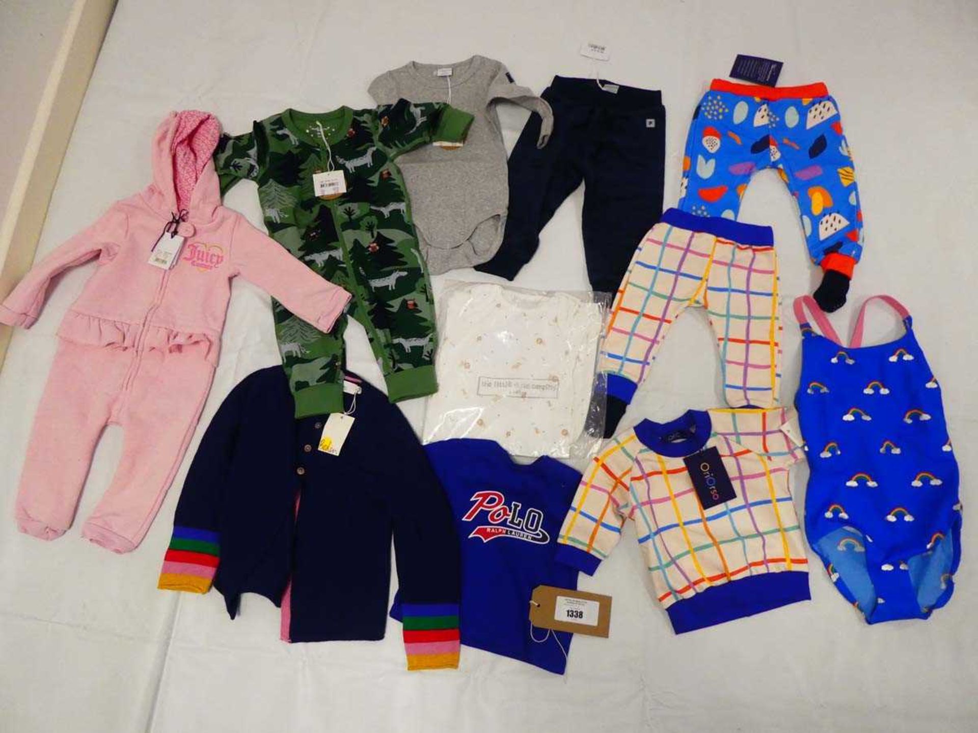 Selection of children's clothing to include Boden, Polarn O Pryett, The Little White Company, etc