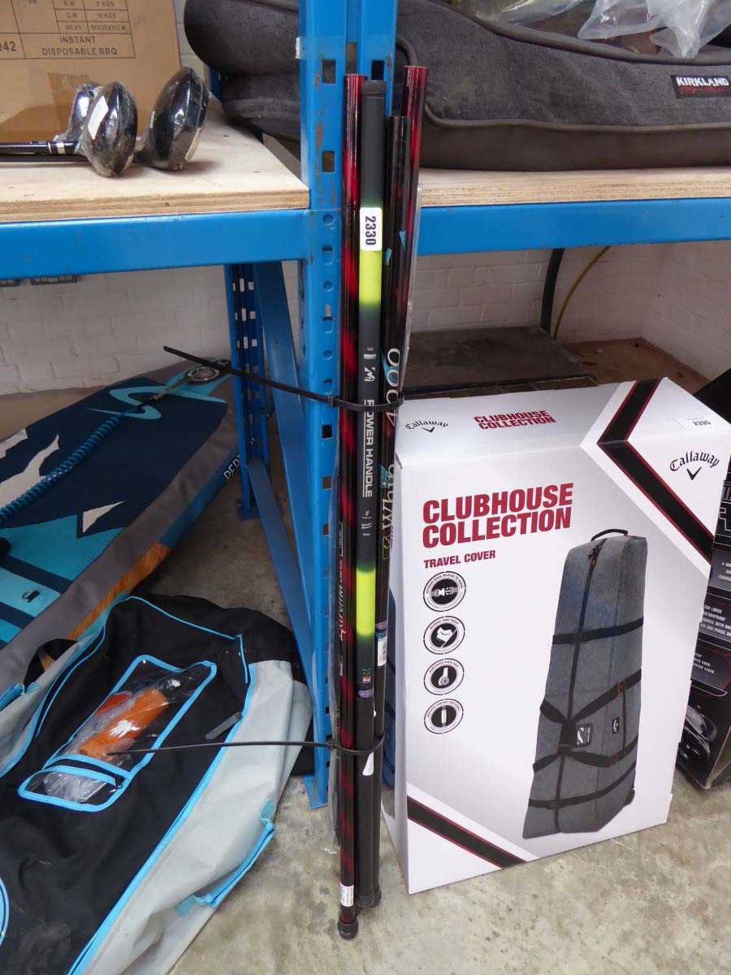 Two 4m fishing whips with three 7.5' extending landing net poles