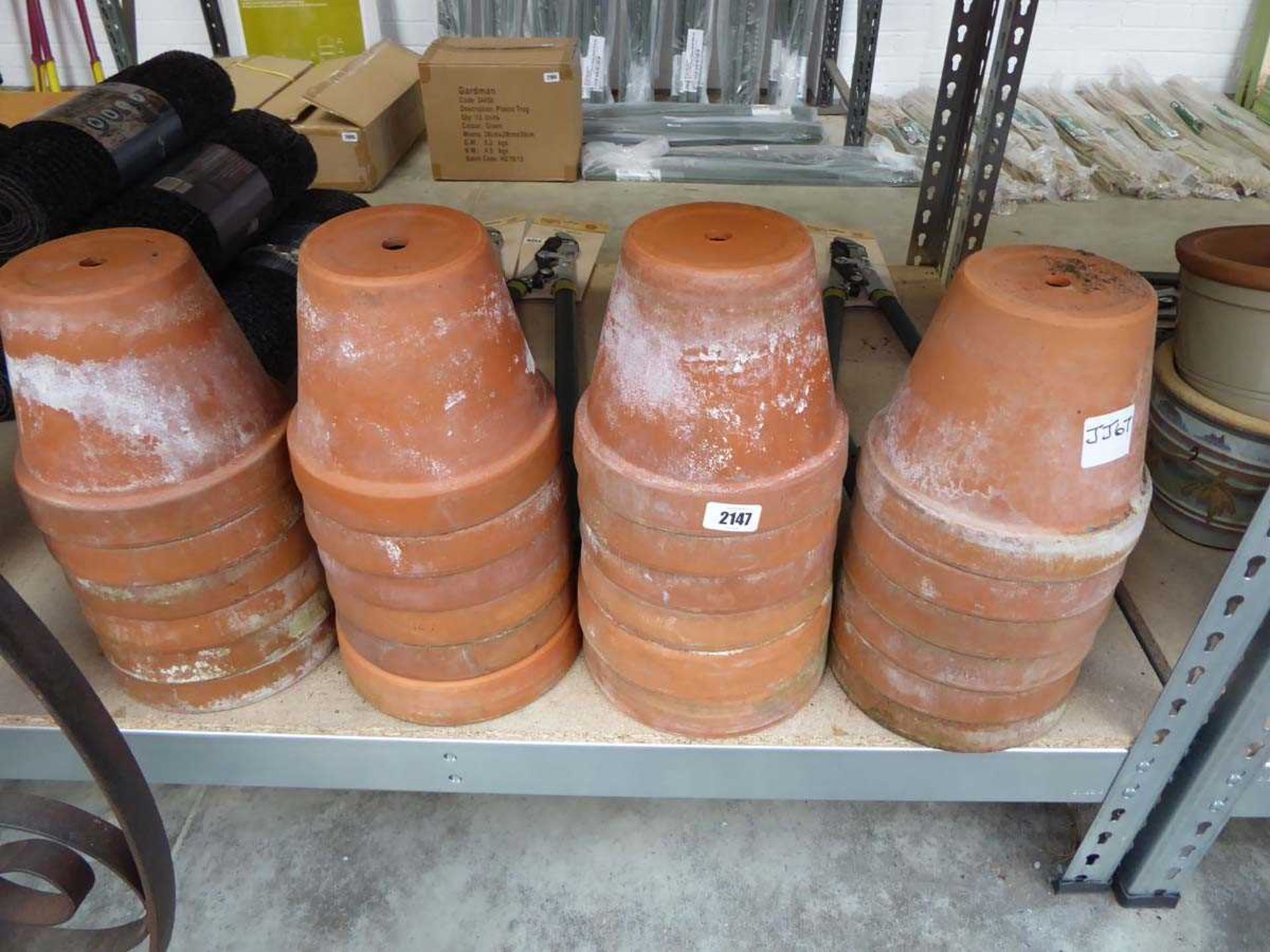 Quantity of terracotta garden pots