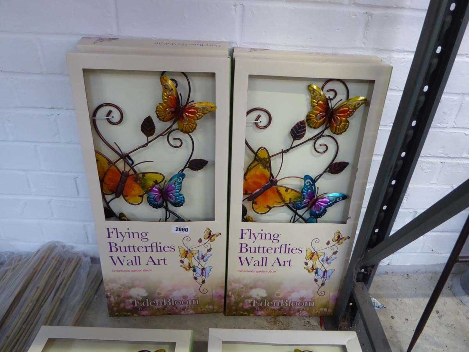 4 boxed Eden Bloom flying butterfly wall art pieces