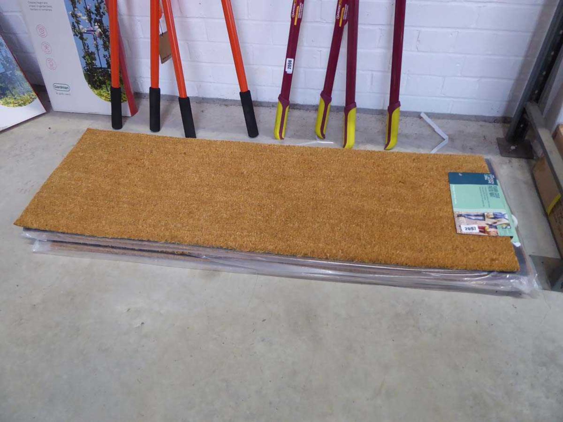 6 x plain coir patio mats (120 x 45 cm.)