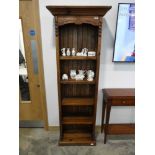 Modern pine slim open front bookcase