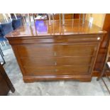 French Grange Furniture hardwood chest of 3 lockable drawers