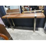 +VAT Modern metal framed side table with wooden surface