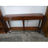Modern hardwood 2 tier 4 drawer side table