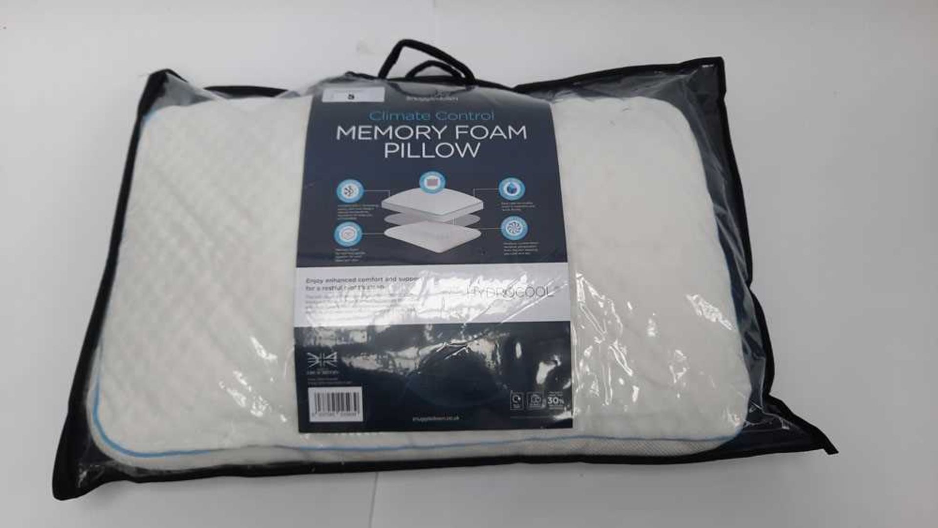 +VAT Snuggledown climate controlled memory foam pillow in bag