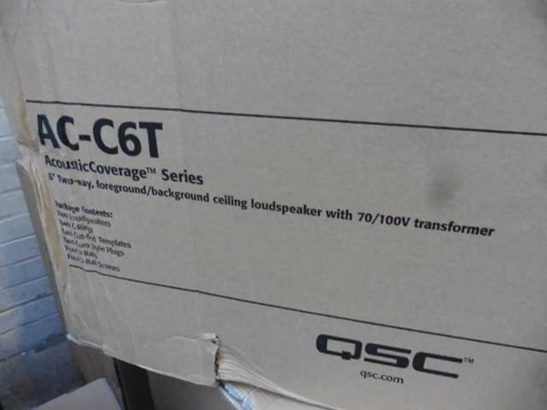 +VAT Boxed pair of QSC Acoustic Designs Series Model AD-C6T-LP speakers