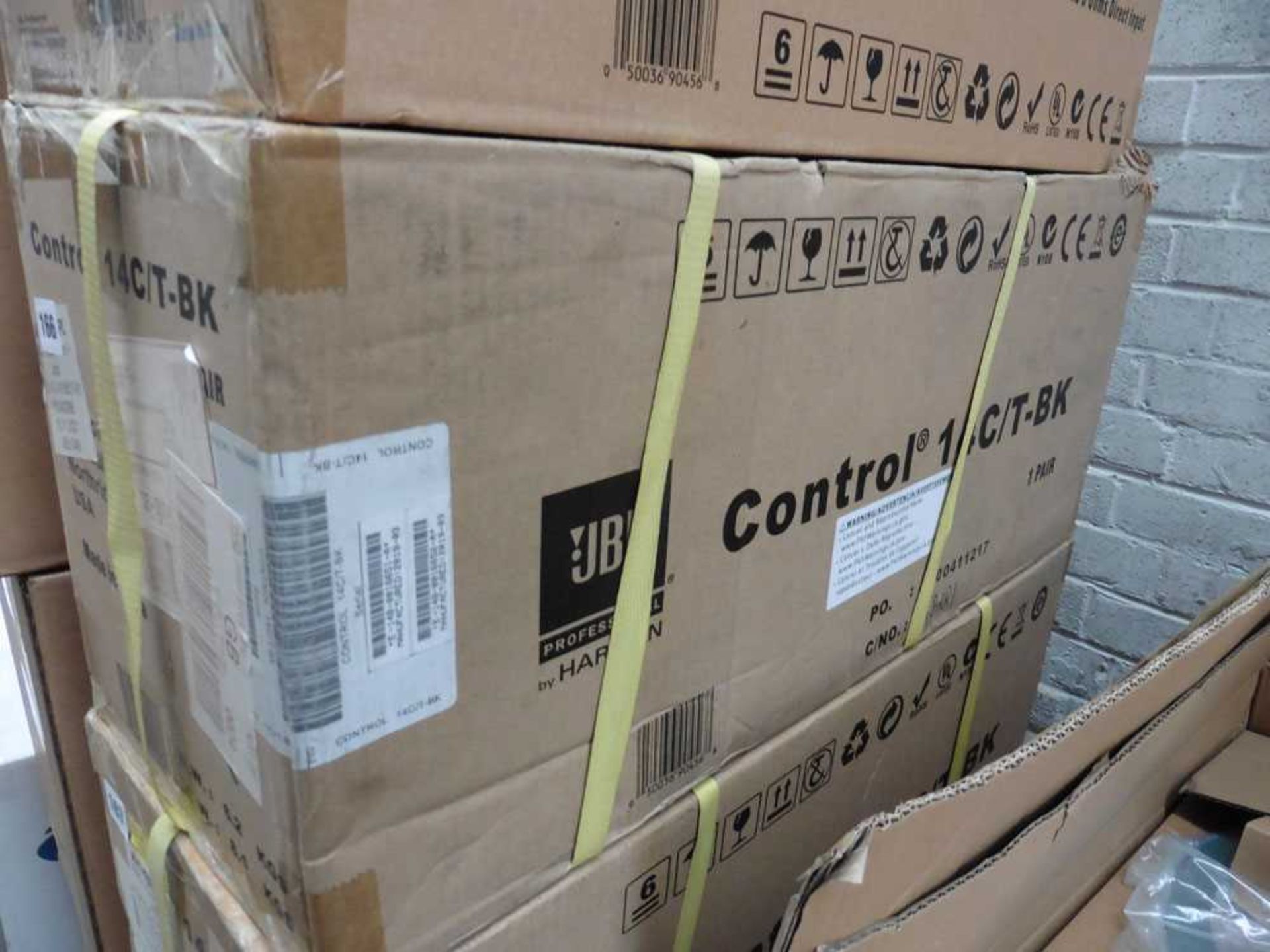 +VAT Pair of JBL control 14C-T-BK foreground/background ceiling speakers contractor series