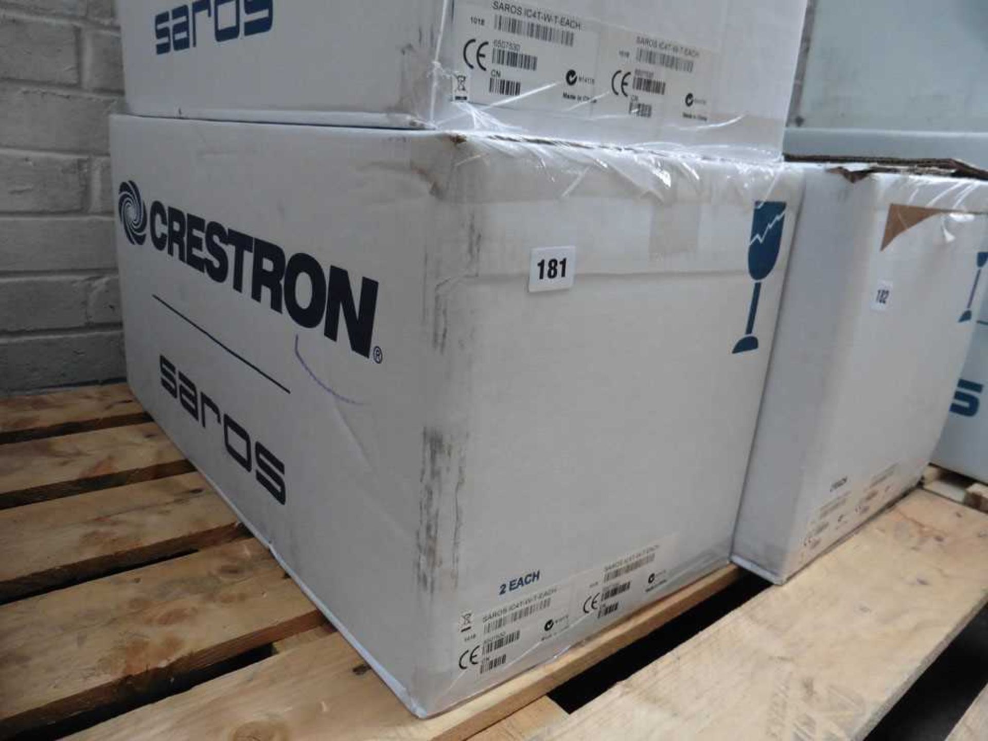 +VAT Pair of Crestron Saros model: IC16T-W-T ceiling speakers in box