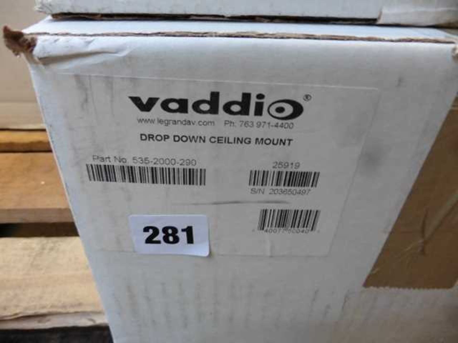 +VAT Vaddio drop down ceiling mount model 5352000290 - Image 3 of 4