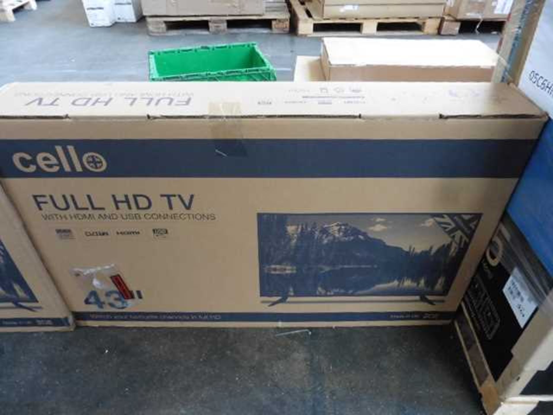 +VAT Cello 43" full HD TV with HDMI and USB connections in box