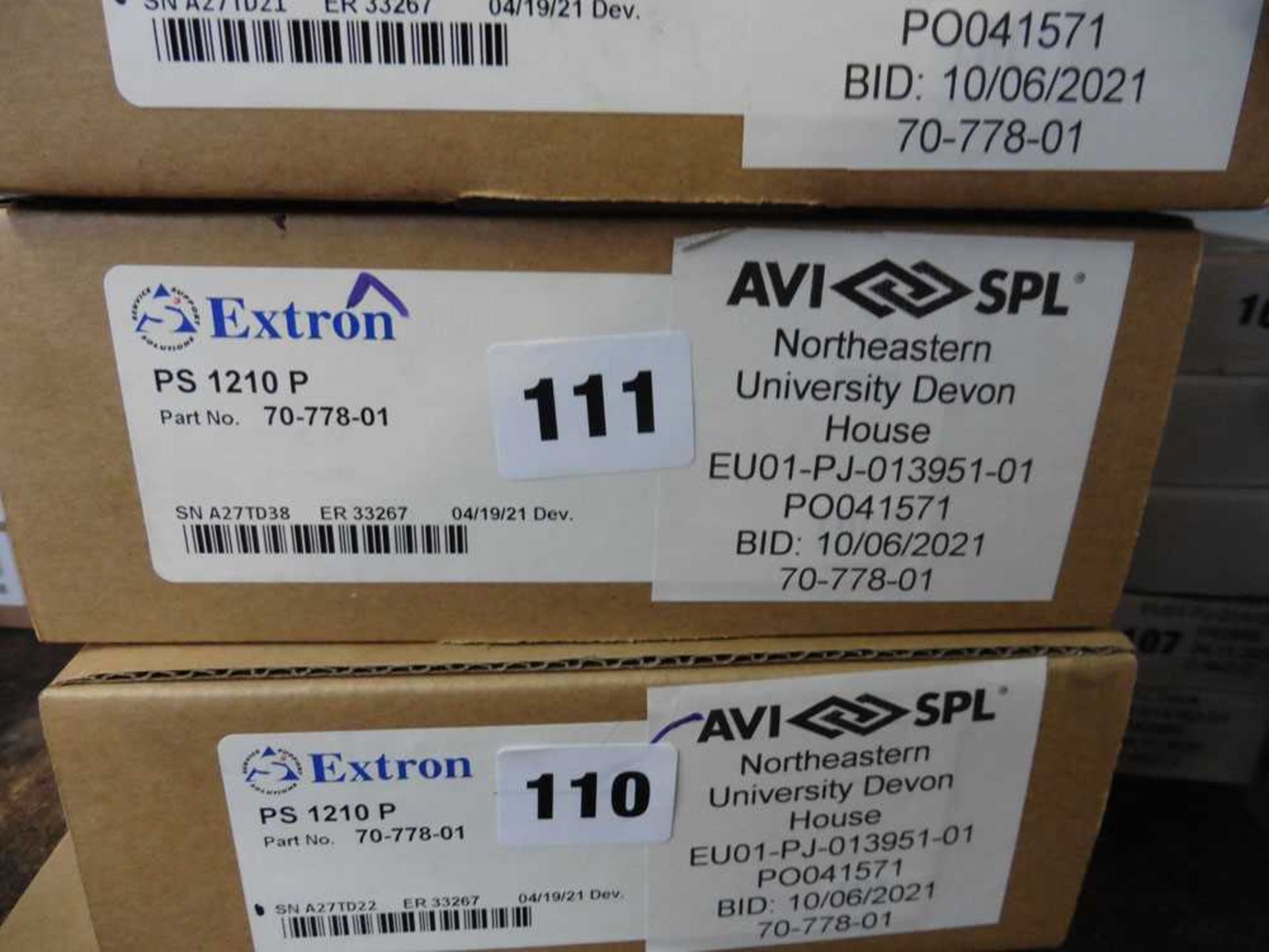 +VAT 2 Extron PS121OP external PSU with 12v output 1 amp with box
