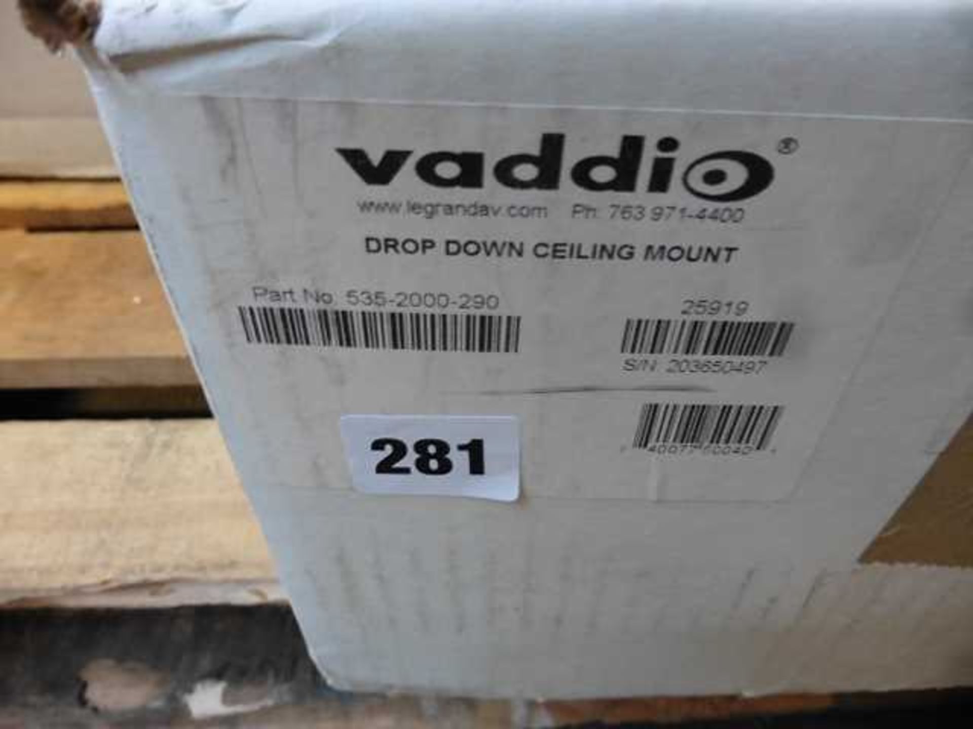 +VAT Vaddio drop down ceiling mount model 5352000290