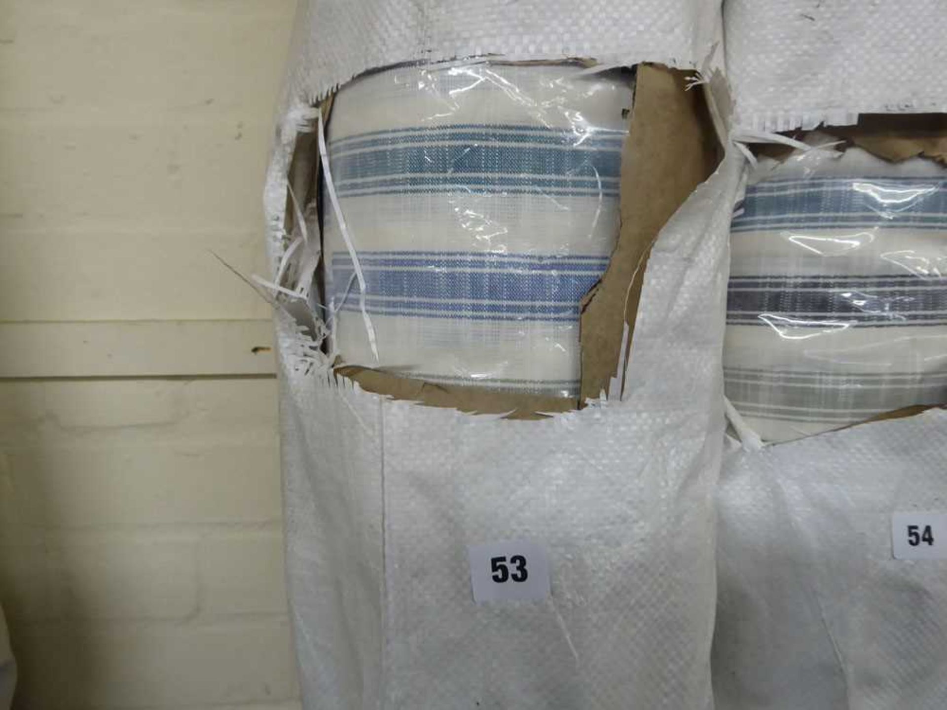 +VAT Roll of linen fabric in blue 96" wide x 54.5m