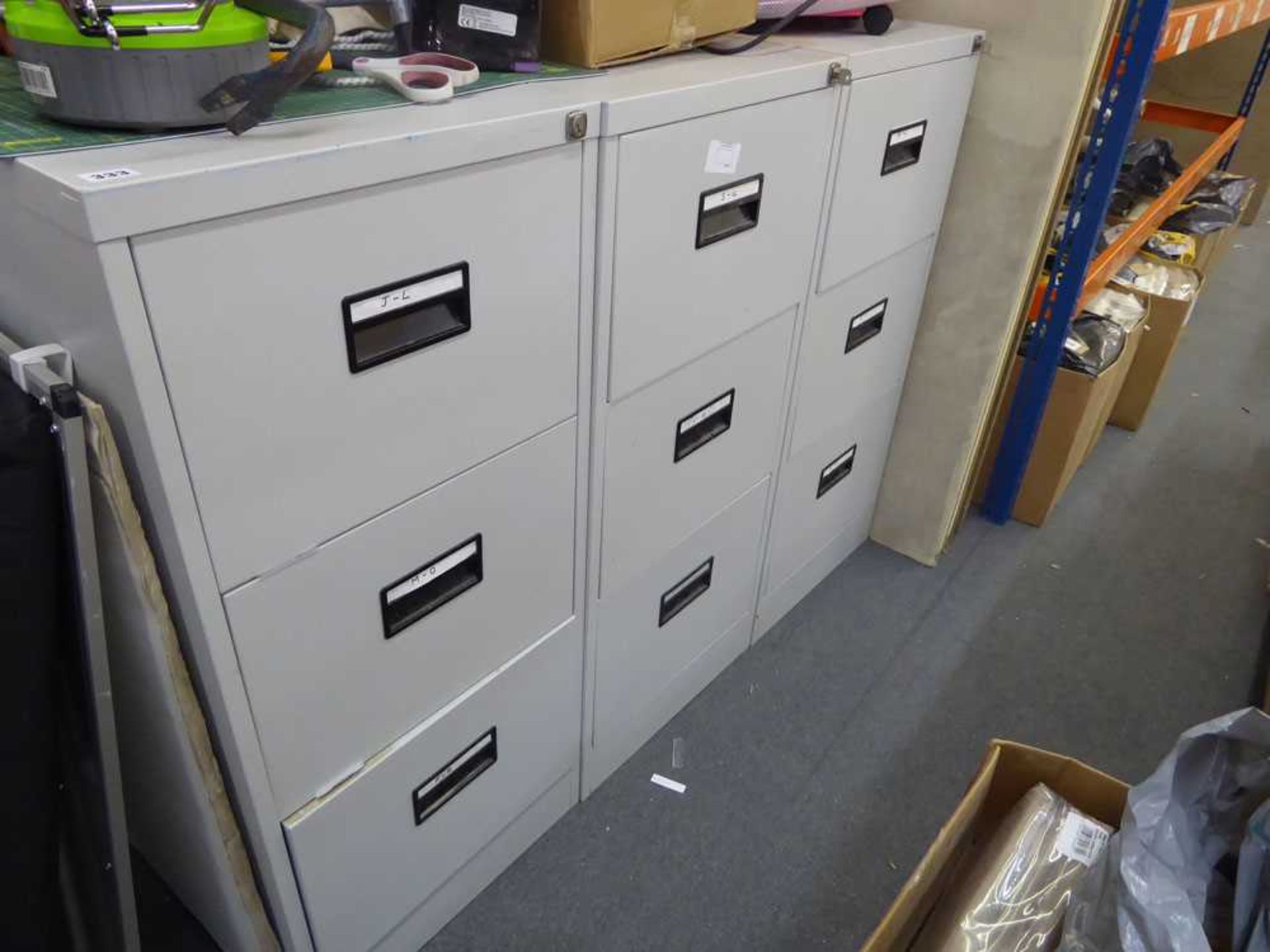 +VAT 3 grey steel 3 drawer filing cabinets