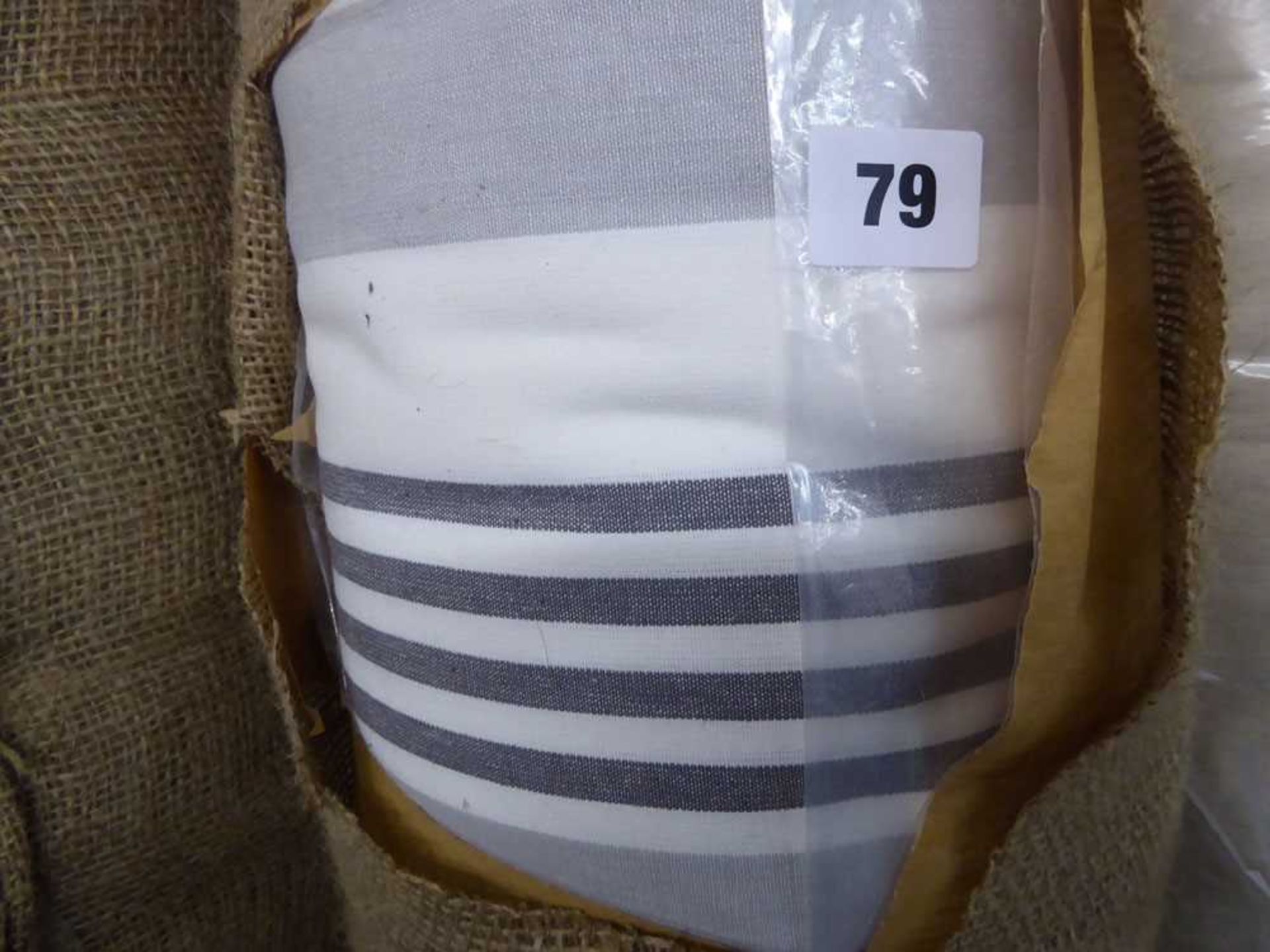 +VAT Roll of Indian linen fabric in 2 tone grey and white stripe