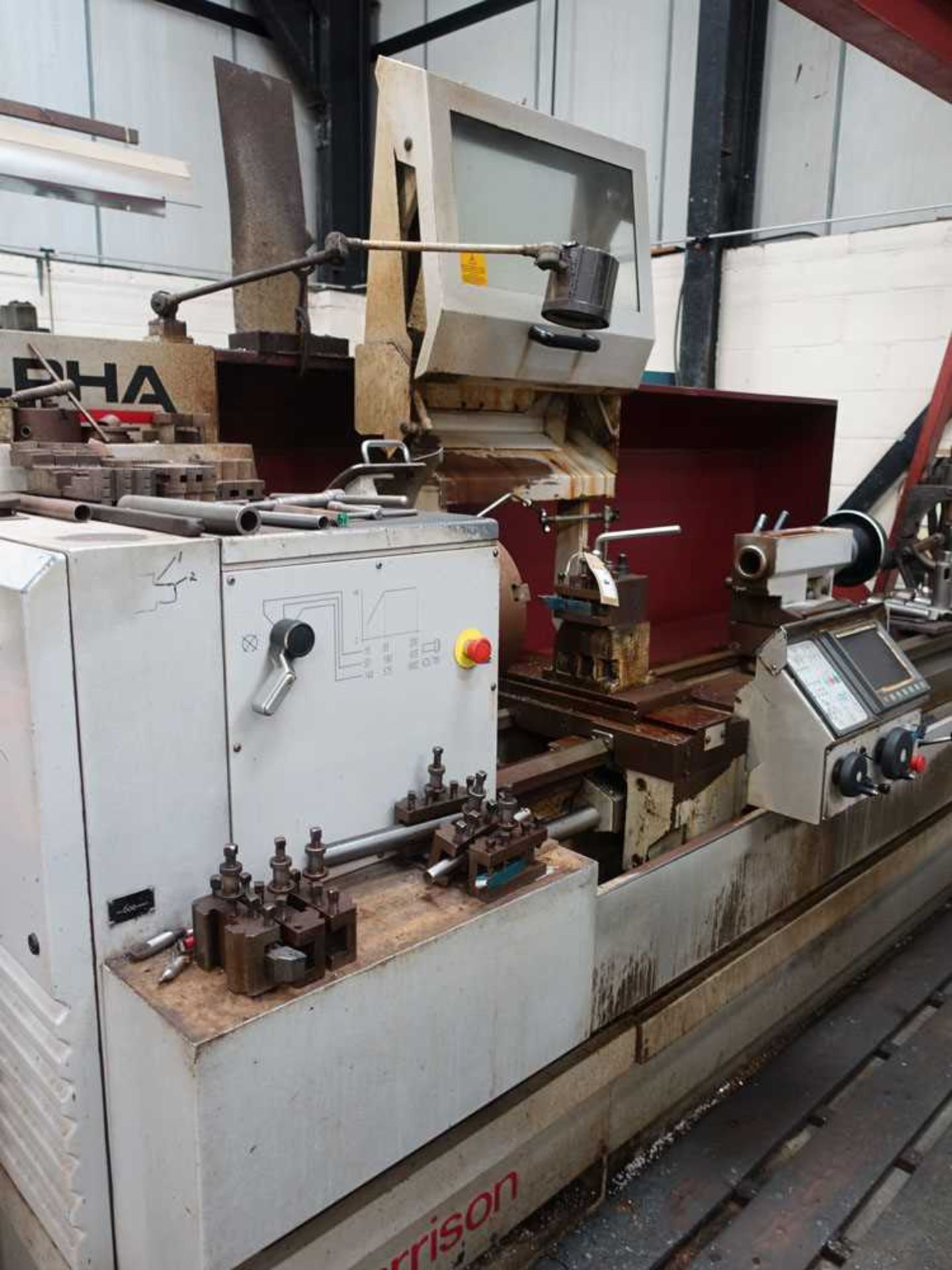 Harrison Alpha 550 CNC lathe, year 1996, serial no: A50140 with 2 x 3 jaw and 1 x 4 jaw chuck, - Image 2 of 10