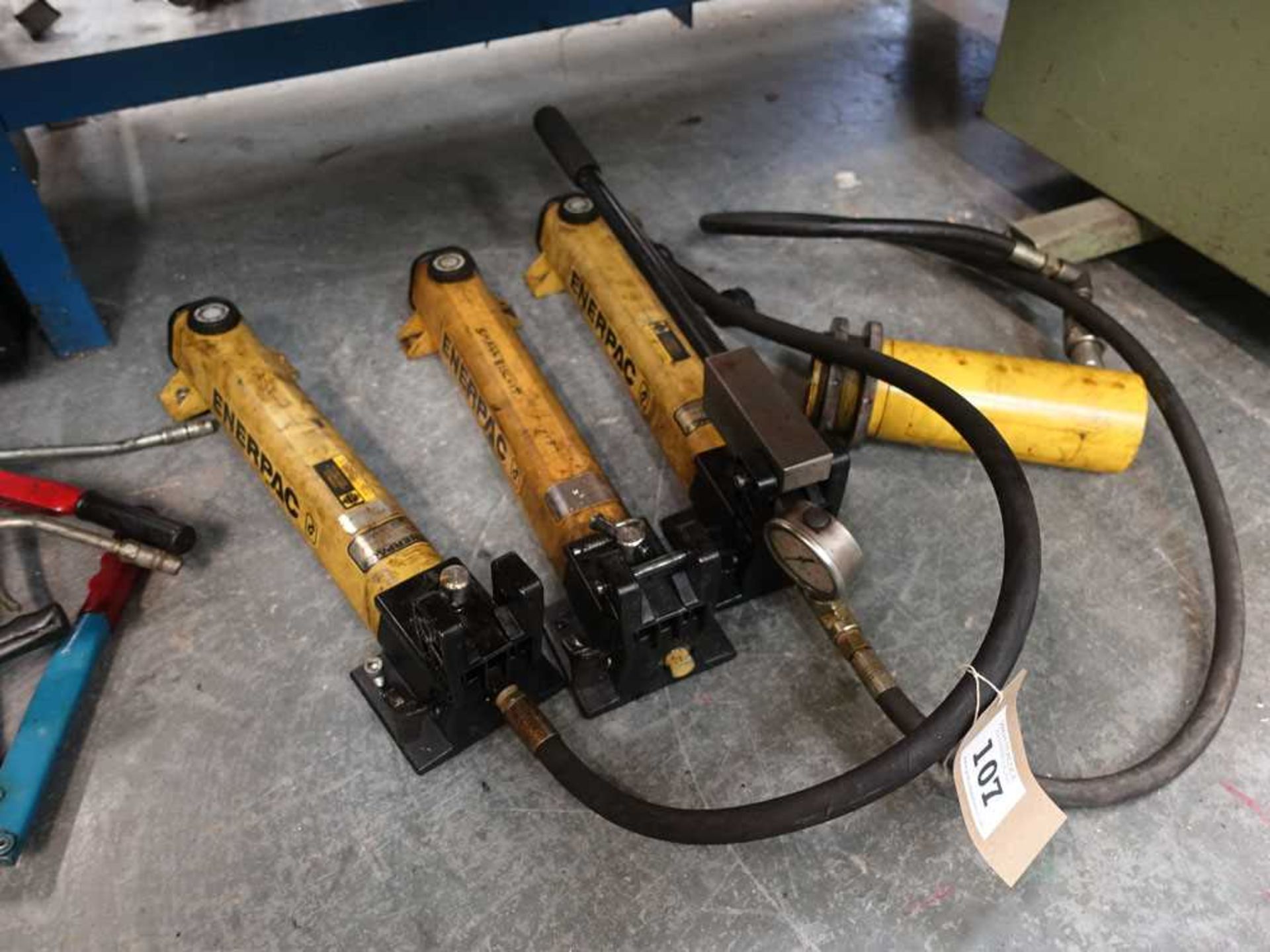 3 Enerpac hydraulic hand operated units plus one other