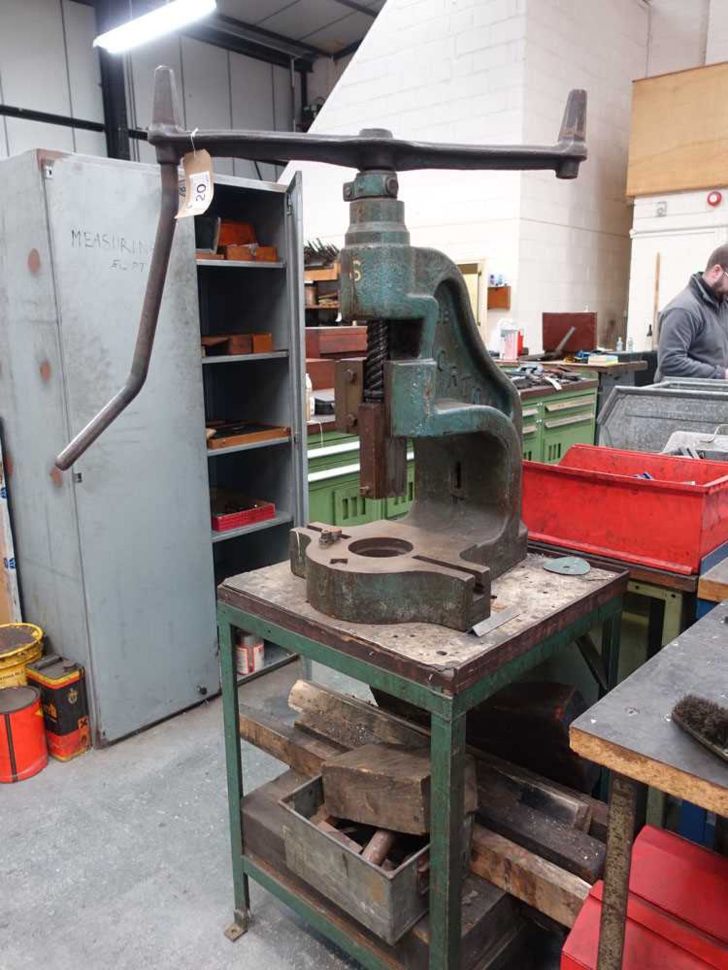 Norton No 4DB fly press on welded steel stand
