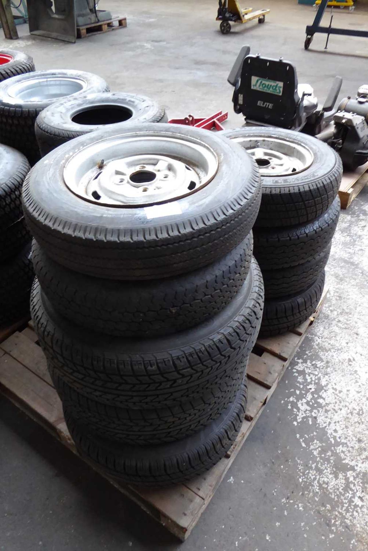 +VAT Pallet of approx. 13 various van, car, and mower wheels and tyres - Image 2 of 2