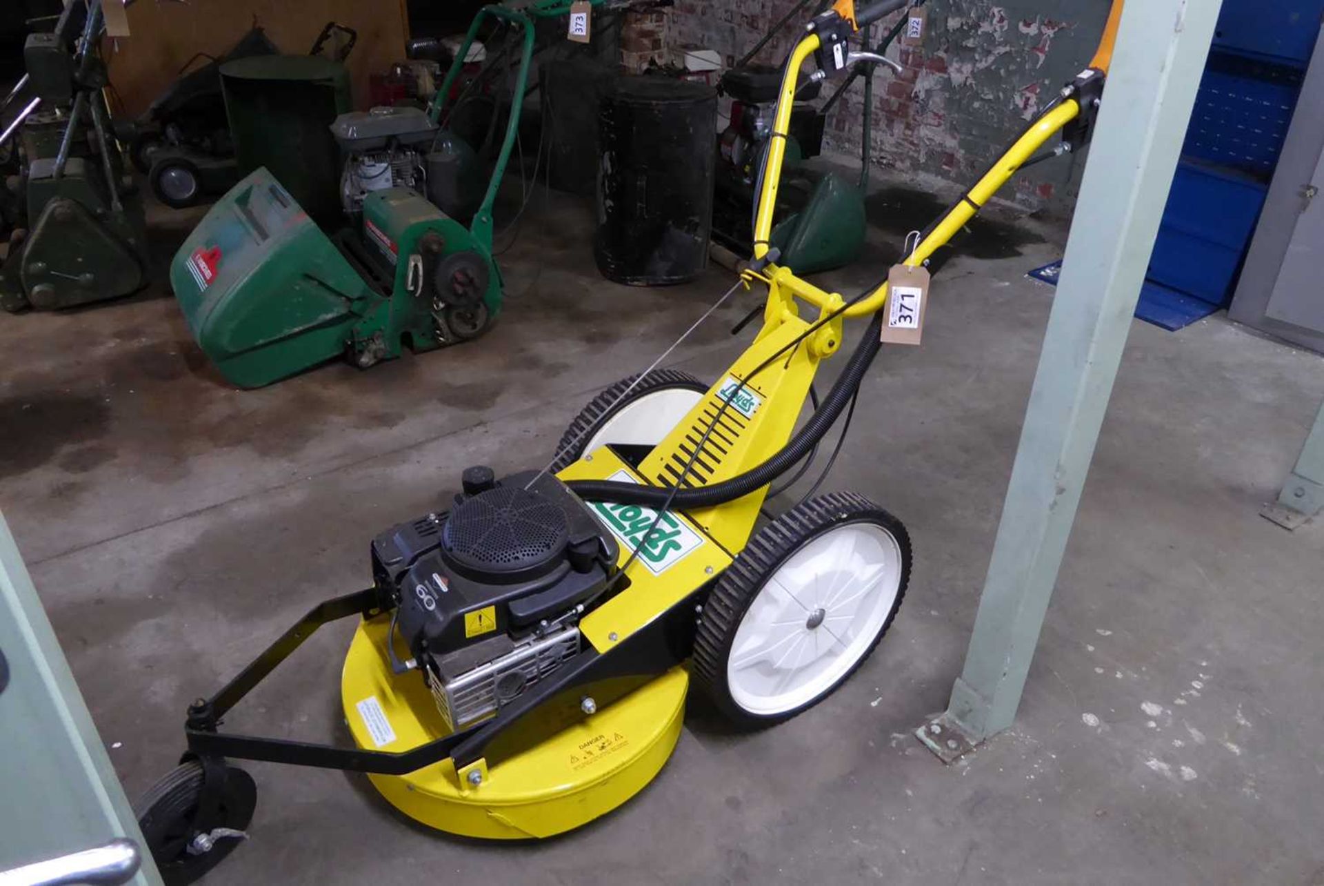 +VAT Lloyds rough cut rotary mower finished in yellow - Briggs & Stratton Quantum 60 petrol engine - Image 2 of 2