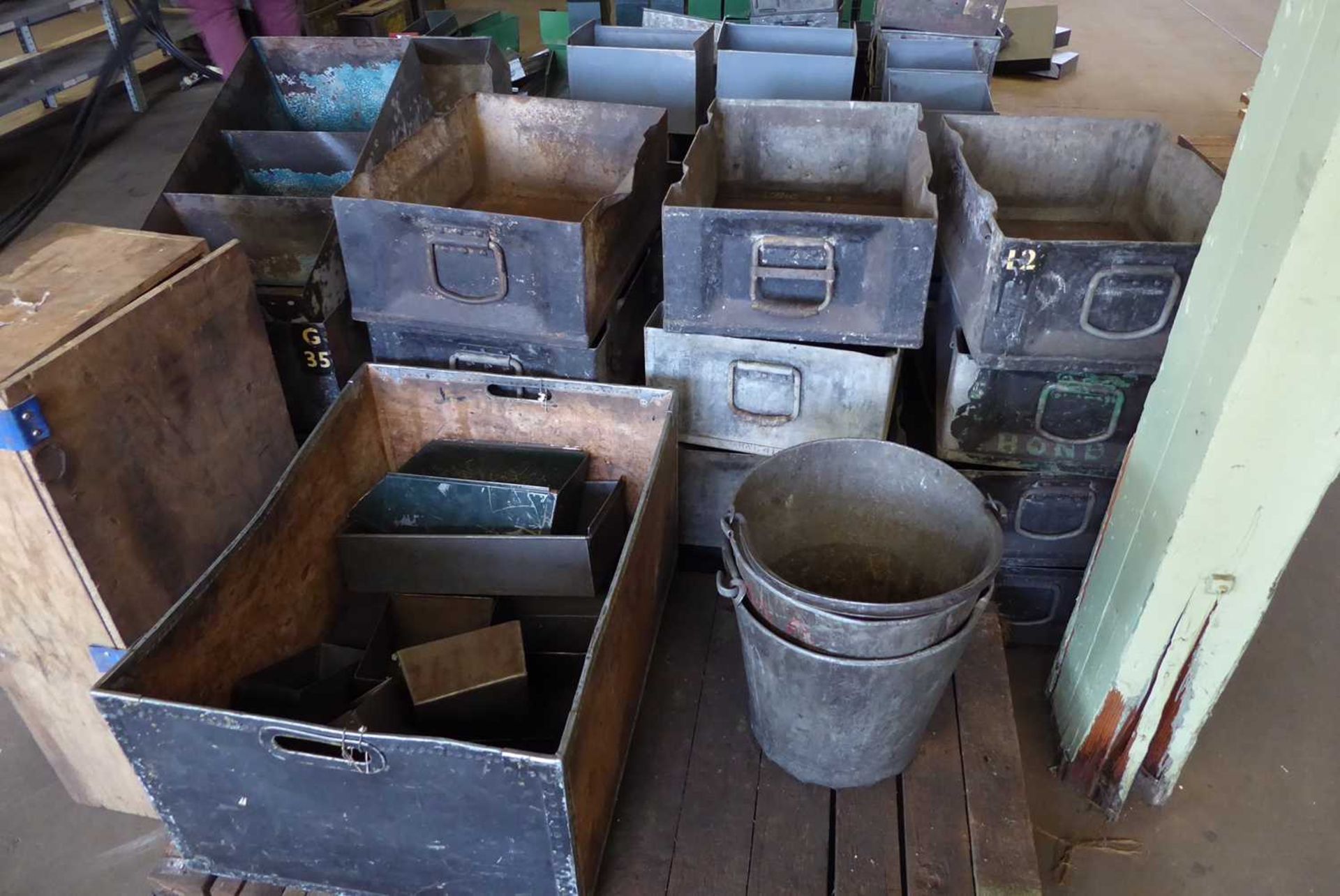 +VAT Large quantity of galvanised tote trays and other similar metal containers - Image 2 of 5