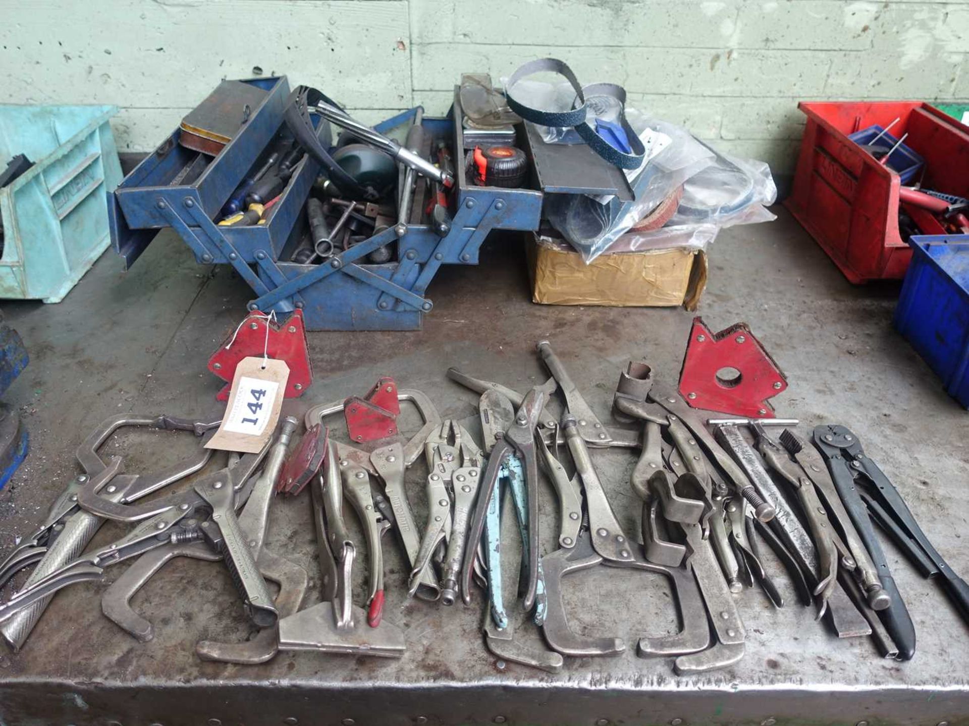 +VAT Range of hand tools including mole grips, cantilever tool box etc