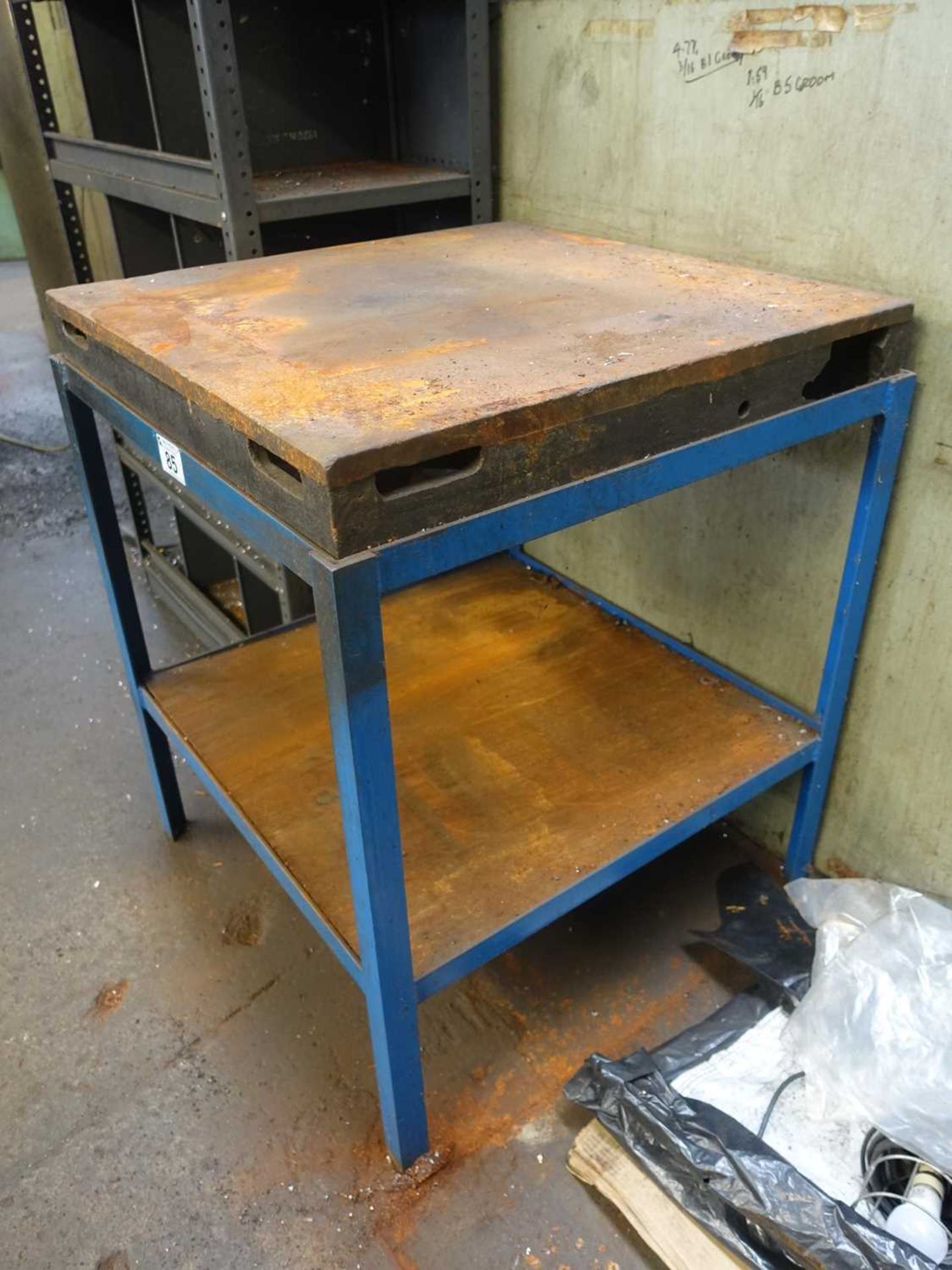 +VAT 24" square surface table on welded stand - Image 2 of 2