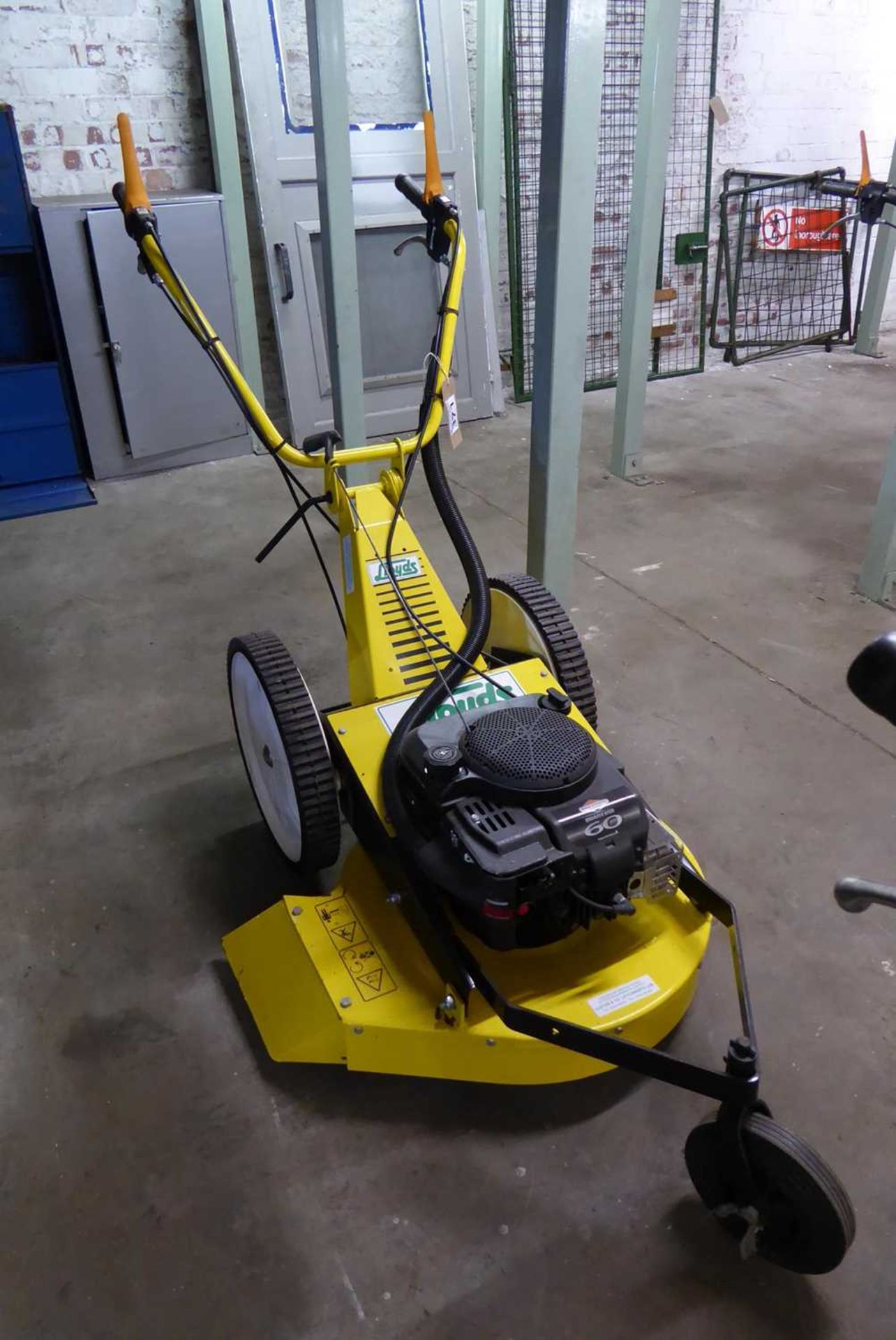 +VAT Lloyds rough cut rotary mower finished in yellow - Briggs & Stratton Quantum 60 petrol engine