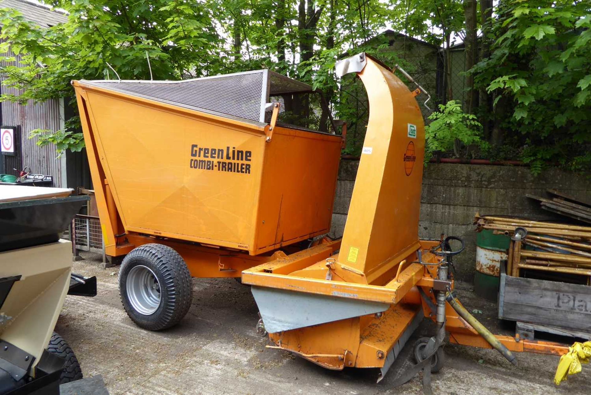 +VAT Parkland Greenline Combi-Trailer flail mower together with collector, mounted on single axle, - Image 3 of 5