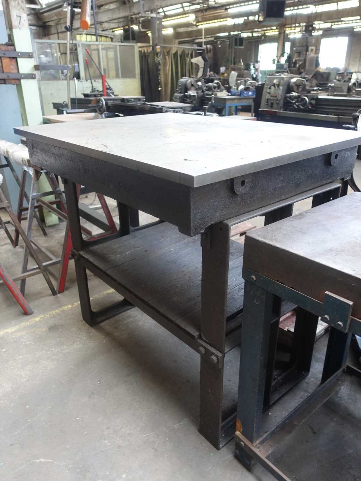 +VAT 36" x 38" heavy surface table on stand - Image 2 of 3