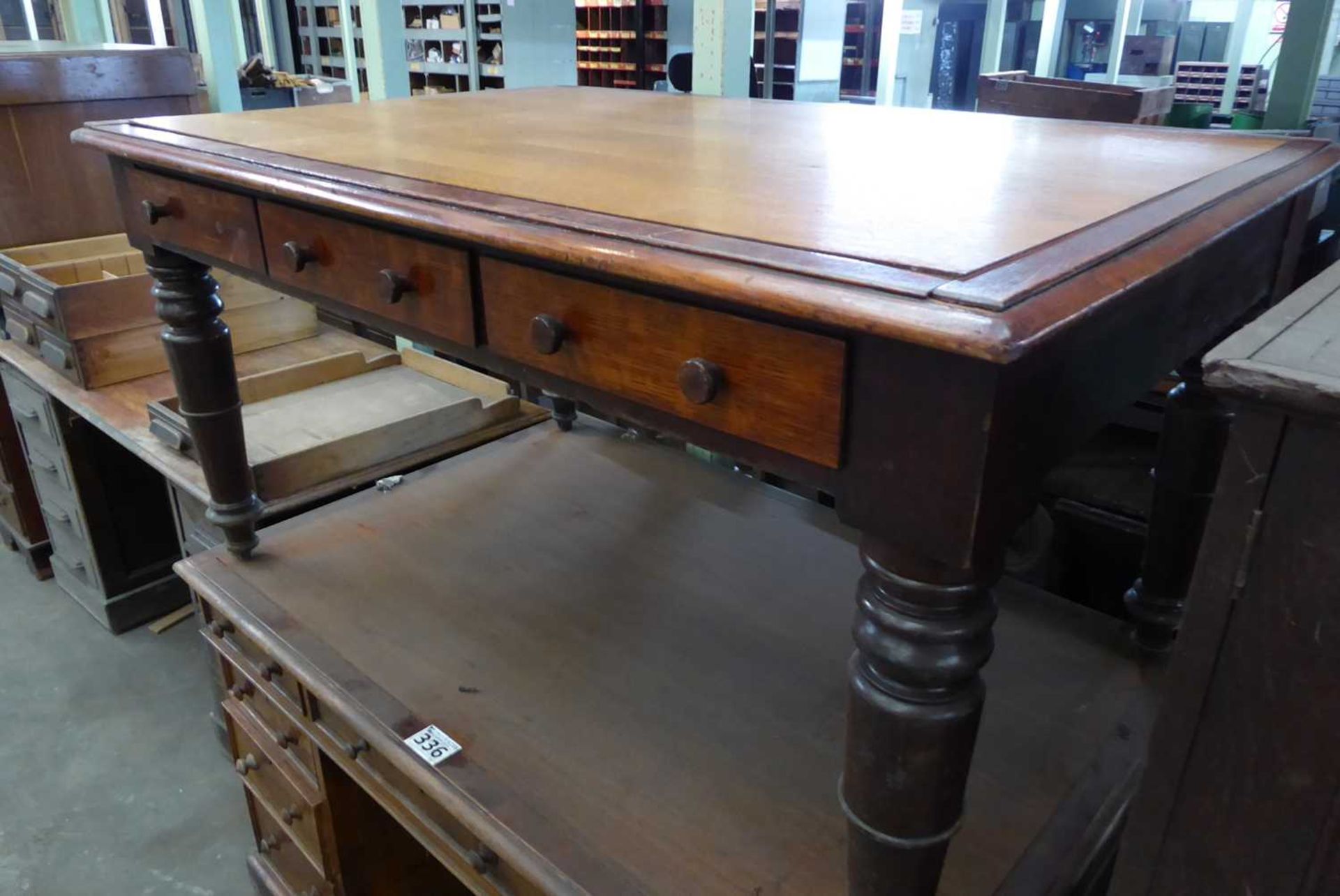 +VAT Victorian mahogany partners desk plus Victorian table - Image 3 of 3