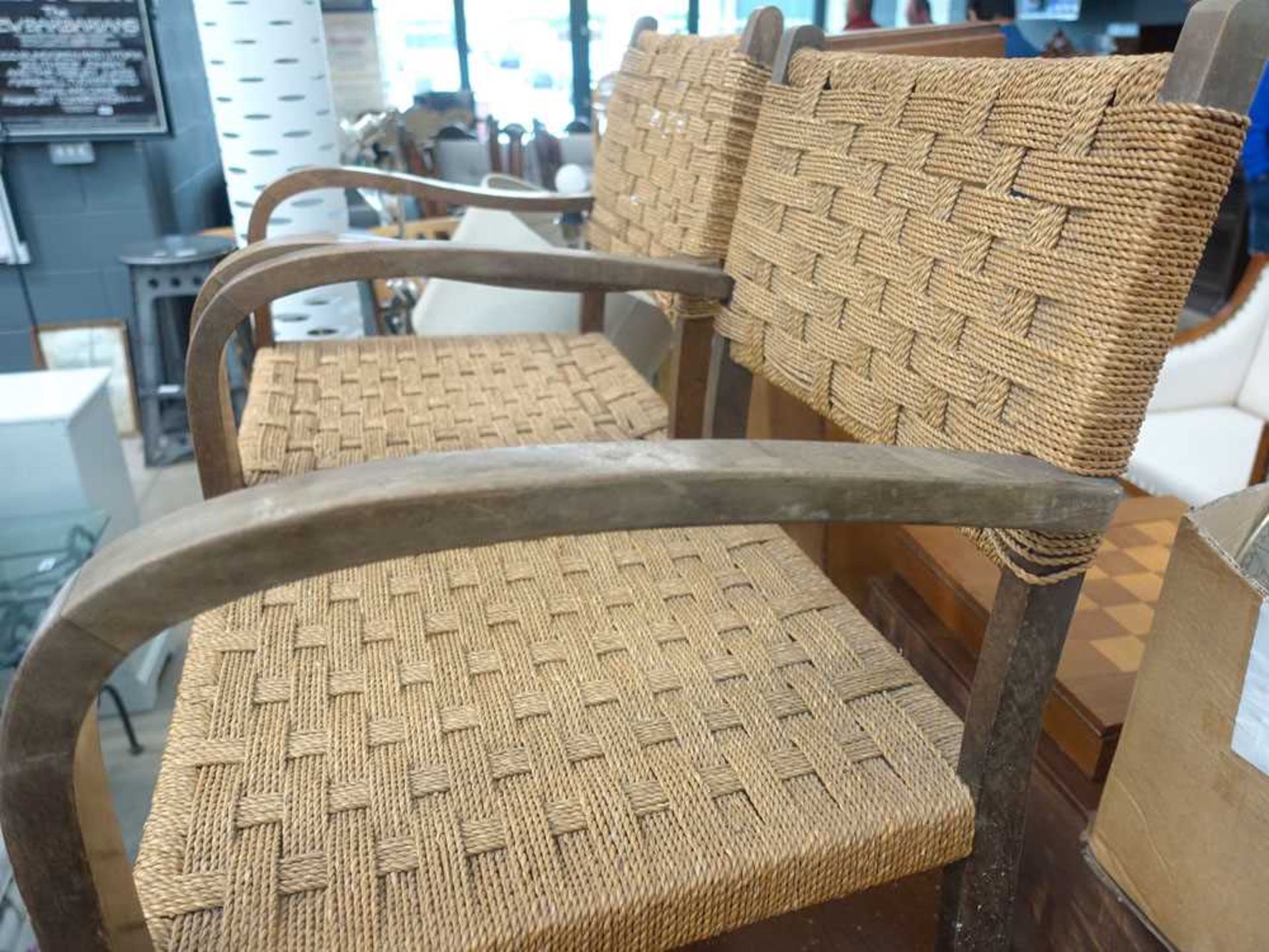 Pair of Danish bentwood and rattan armchairs - Image 5 of 8