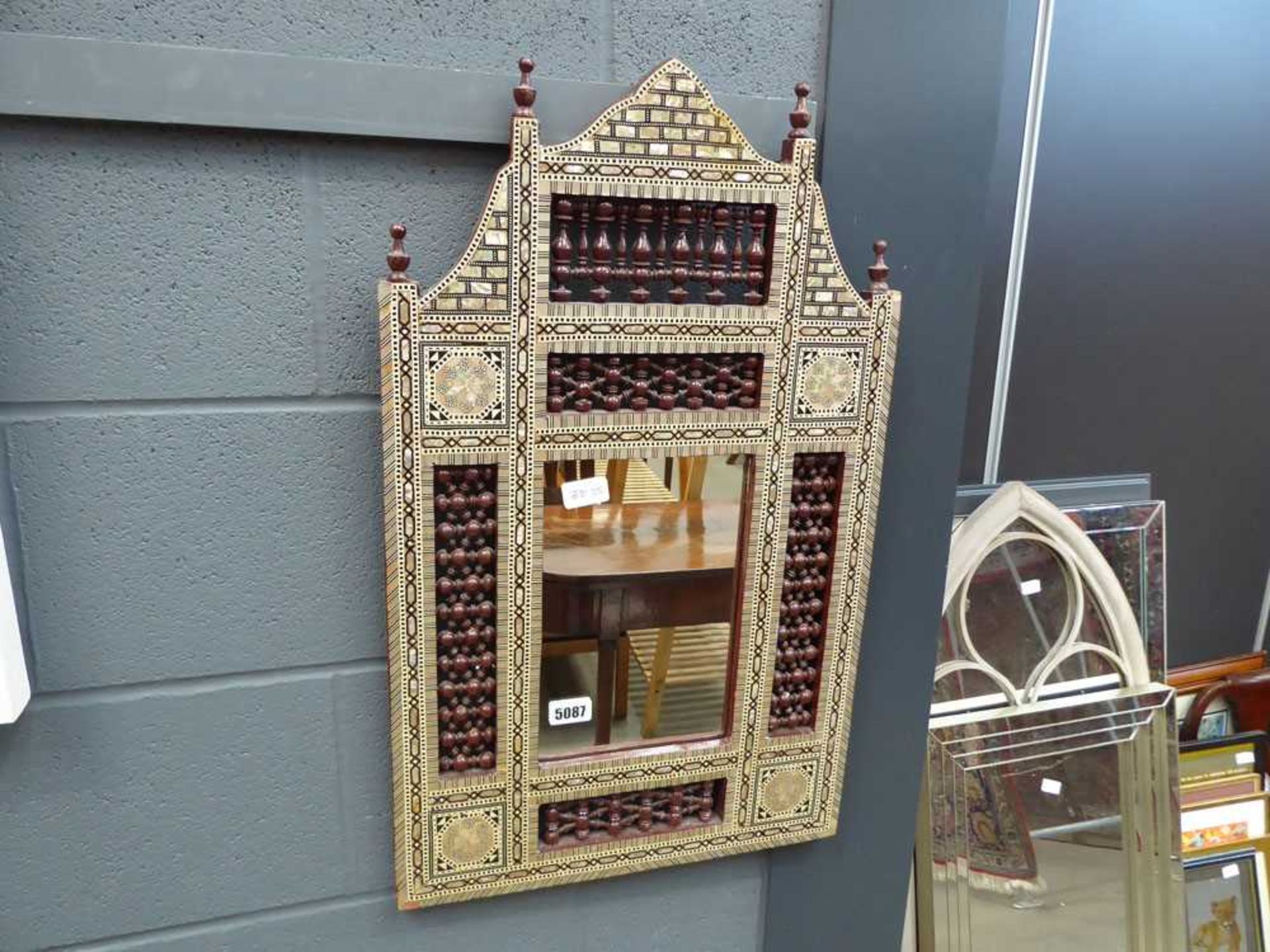 Small Indian mirror with inlaid frame