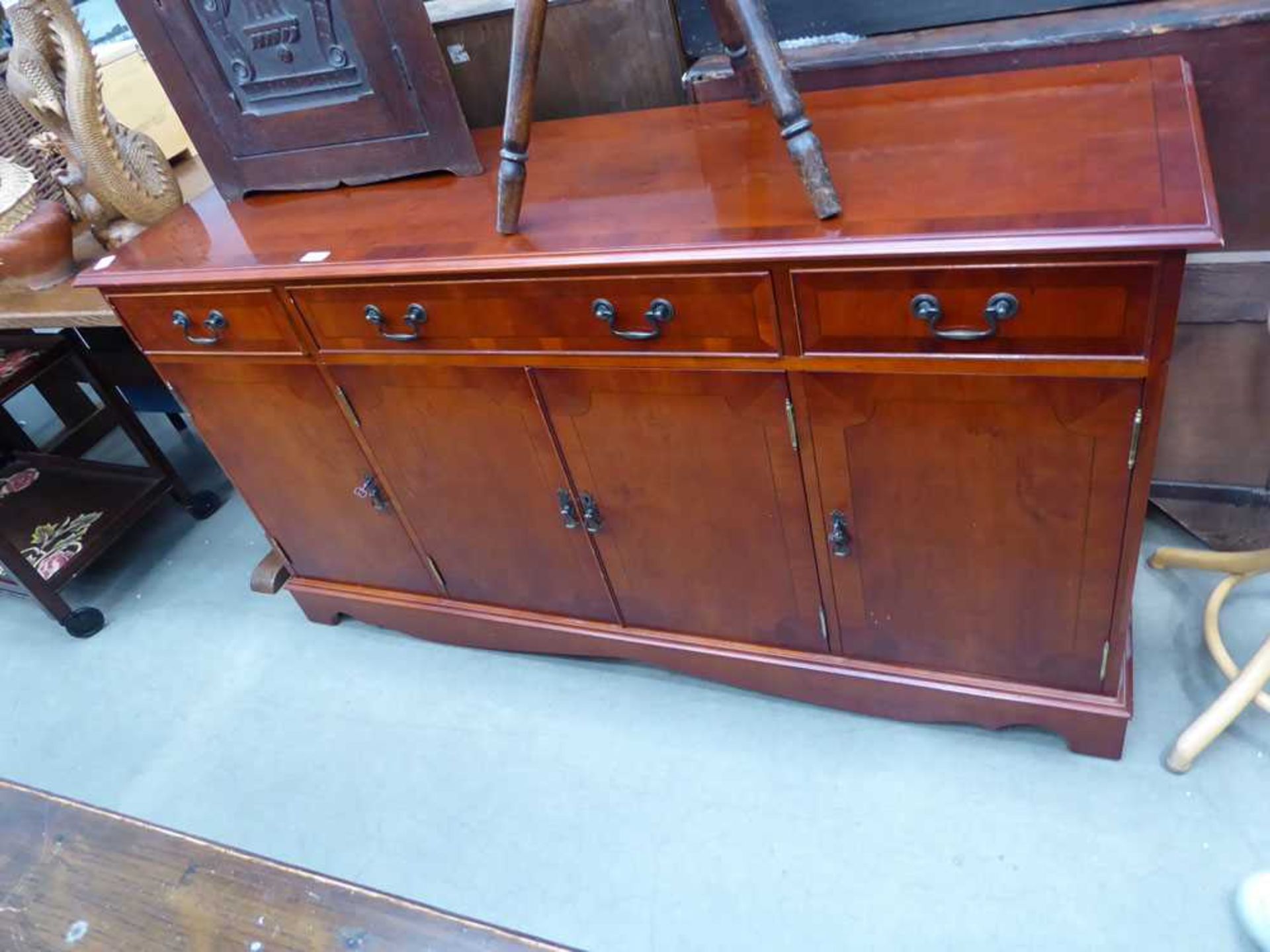 Reproduction yew sideboard