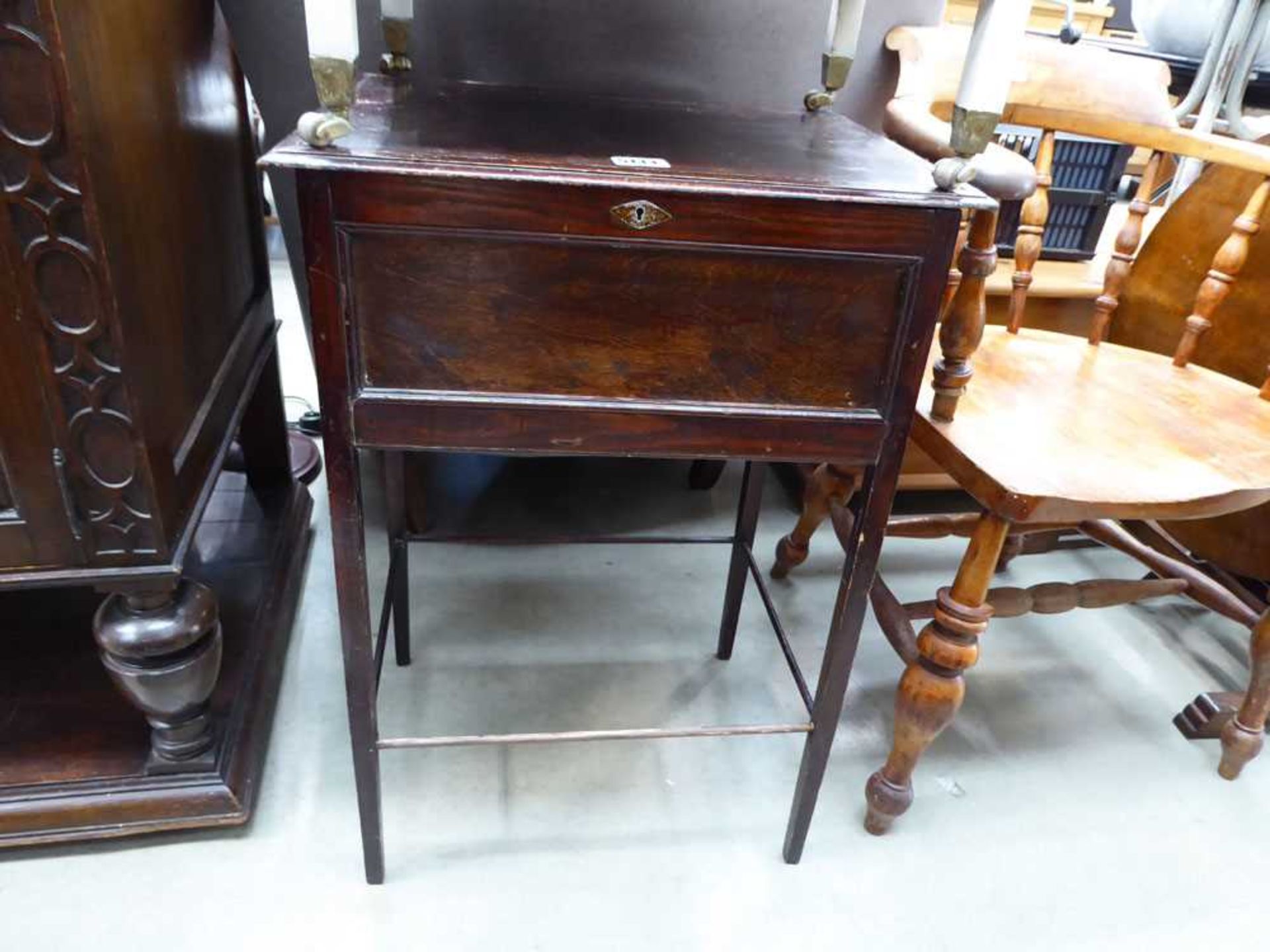 1950s sewing box on raised supports