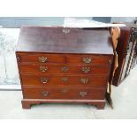 Georgian mahogany bureau with 3 drawers under